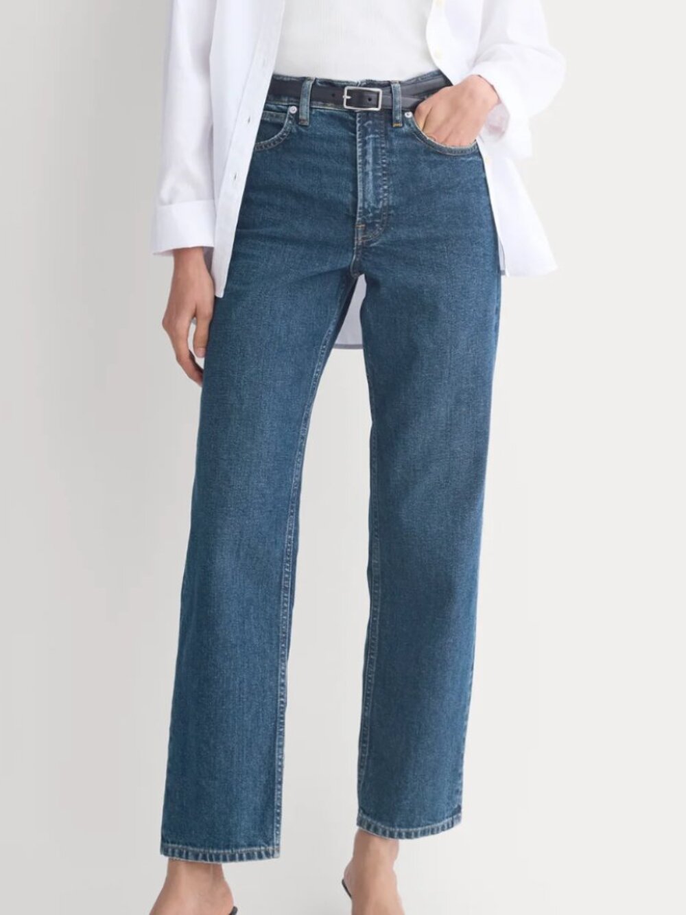 Everlane NWT The Way High Jean - size 28R Blue Straight Leg Jean